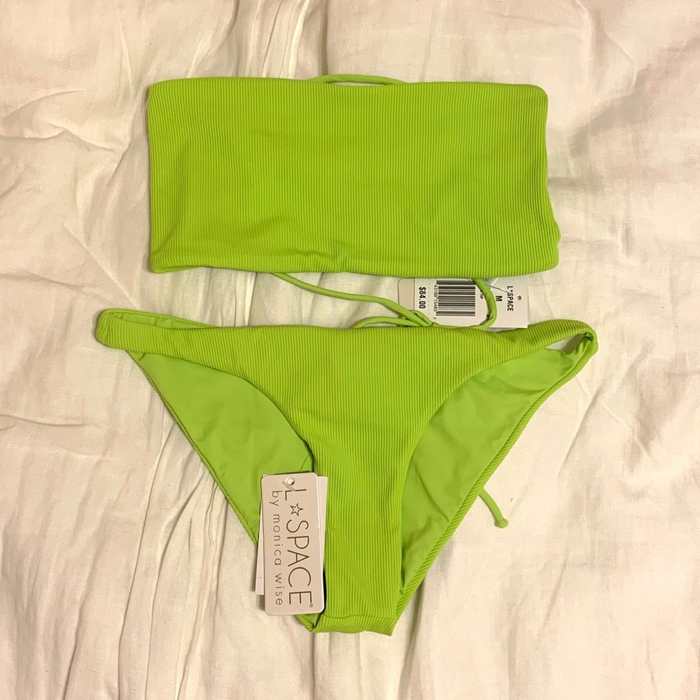 L Space strapless bikini set